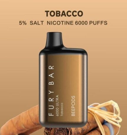 Beepods Fury Bar Tobacco 5% 6000 Puff (Rechargeable)