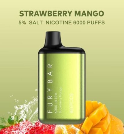 Beepods Fury Bar Strawberry Mango 5% 6000 Puff (Rechargeable)